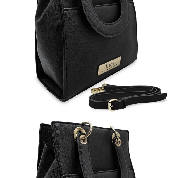 Trina Turk Handbags - Trina Turk Black Satchel with Structured Design and Gold Hardware